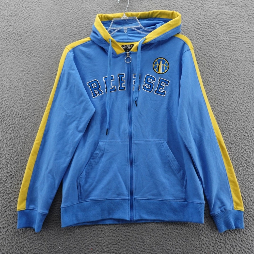 FISLL WNBA Angel Reese Full Zip Hoodie Blue Yellow Colorblock Women Medium NEW